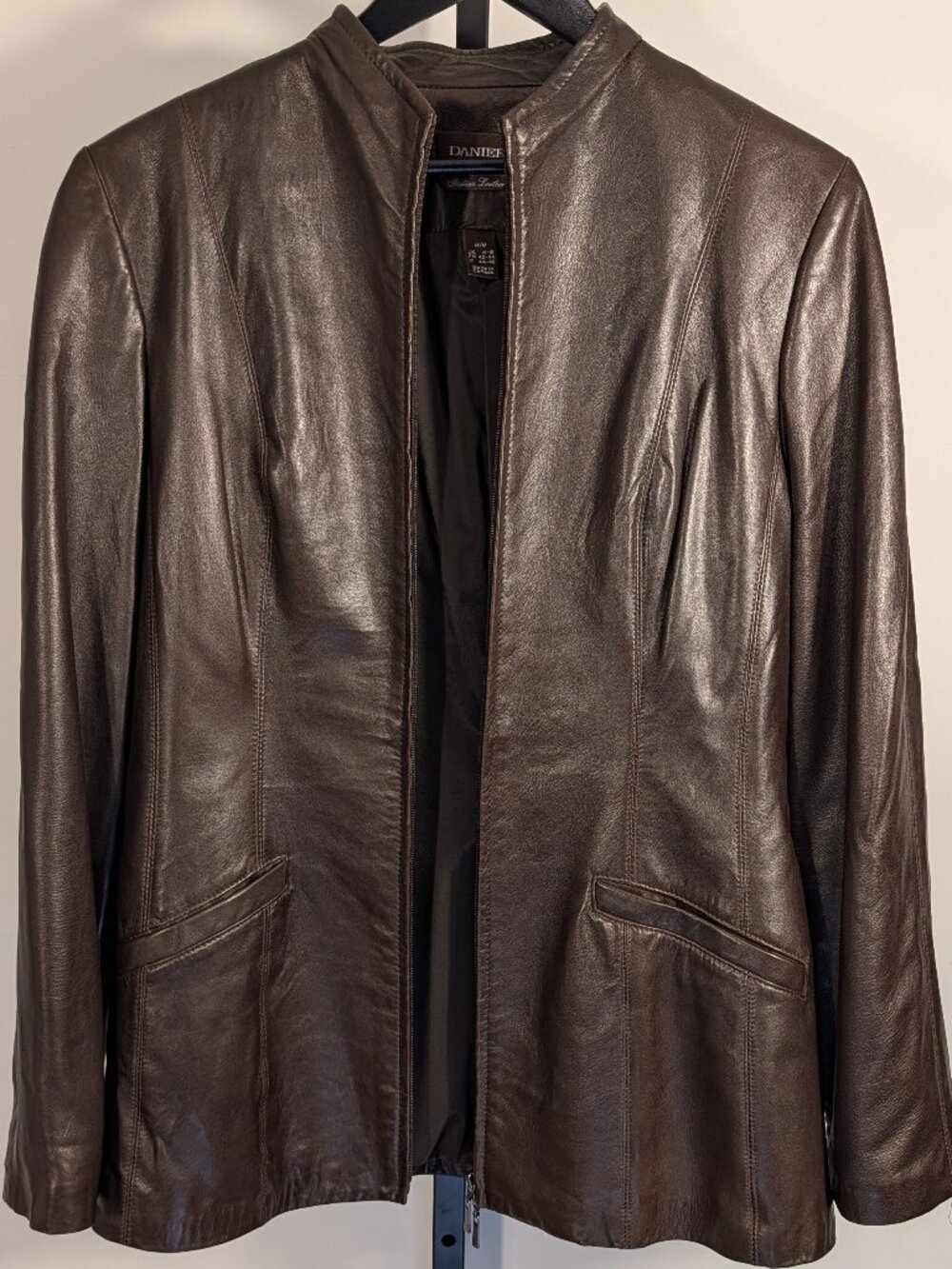 Vintage Danier Italian Leather Longline Jacket Brown | Made in Canada | Sz M